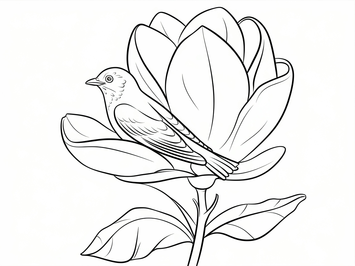 Brighten Up This Bird on a Blooming Flower
