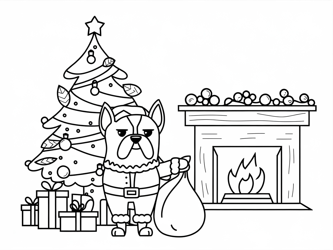 Festive Boston Terrier Ready for a Holiday Celebration