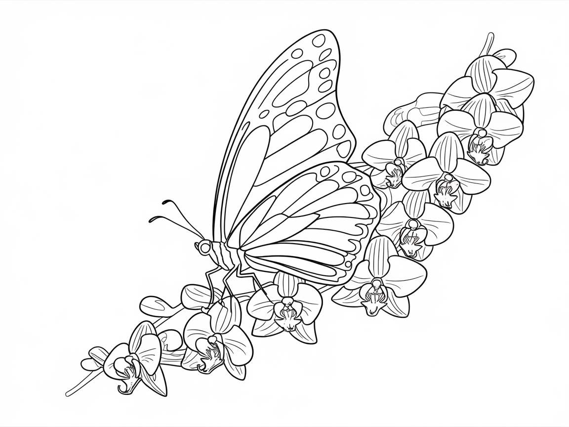 Butterfly and Orchid Harmony