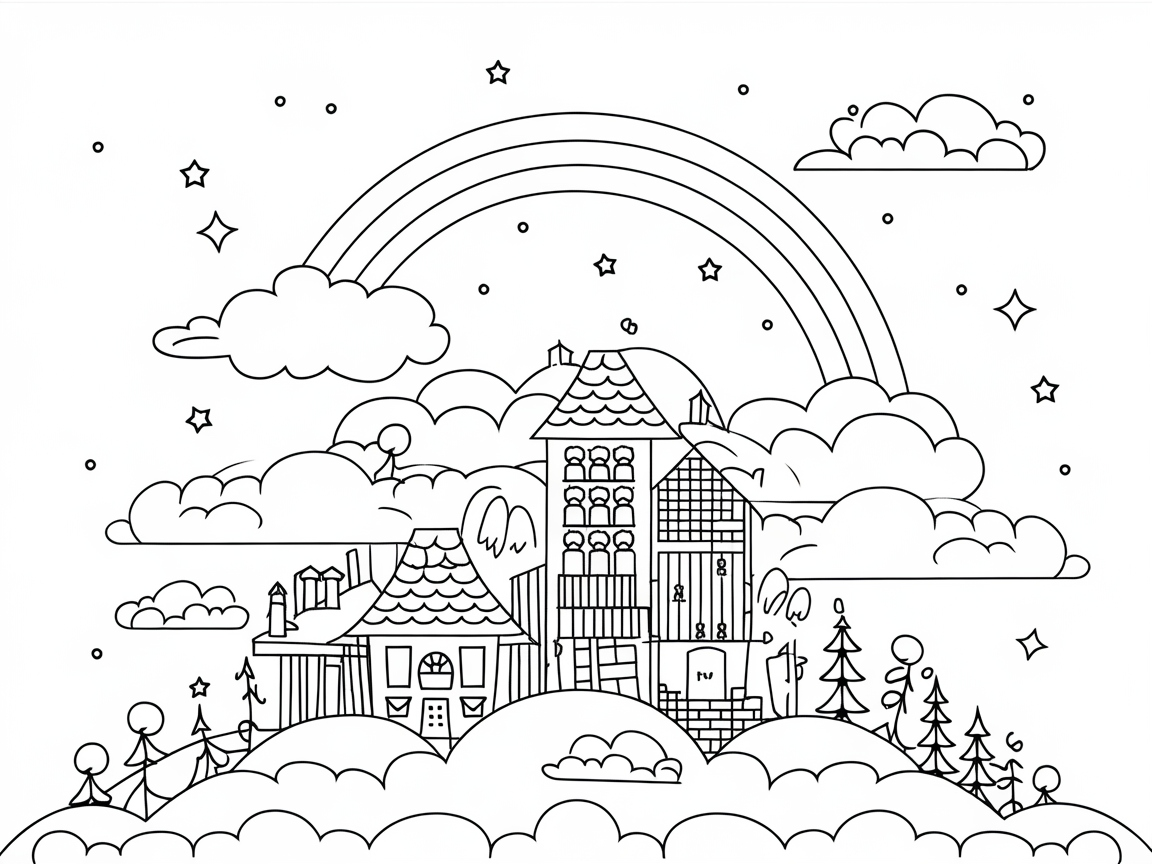 Colorful Kingdom Under a Rainbow Arch!
