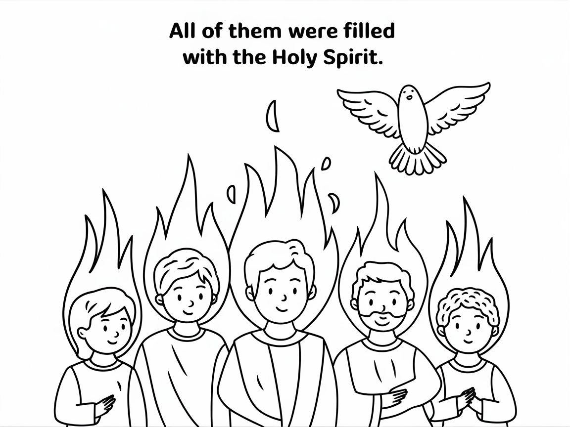 Filled with the Spirit: Uplifting Coloring Page