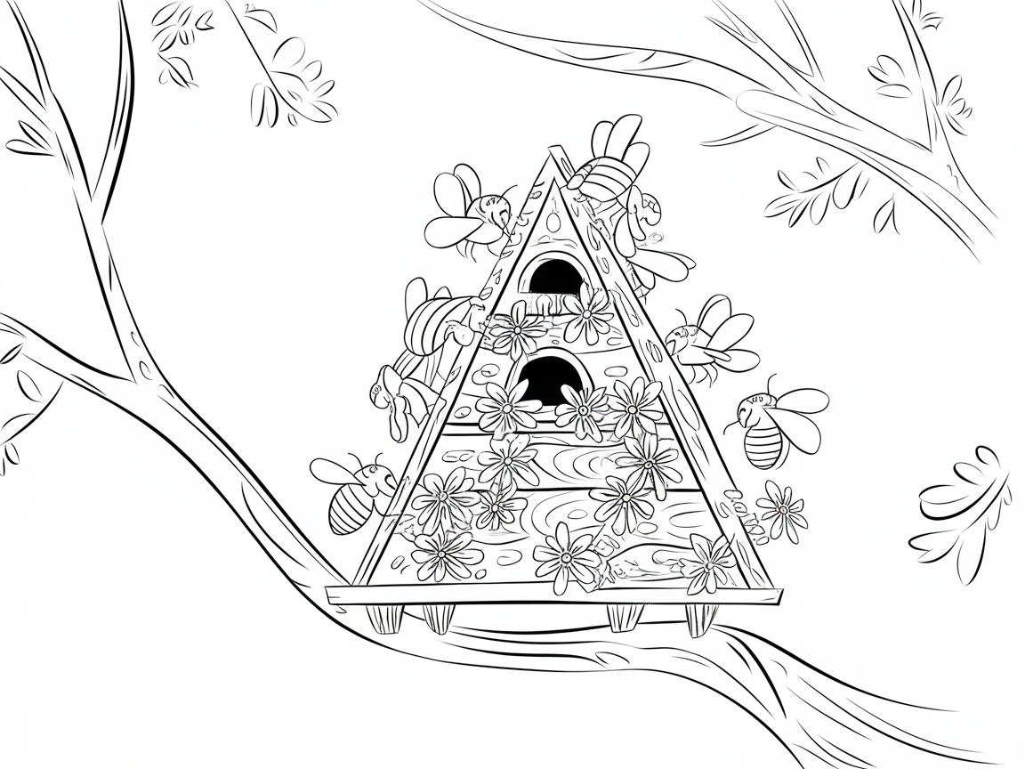 Beehouse Wonderland on a Tree Branch