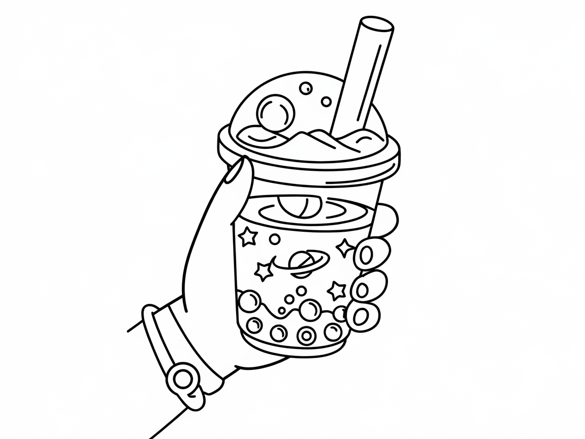 Cosmic Boba Adventure in Your Hands
