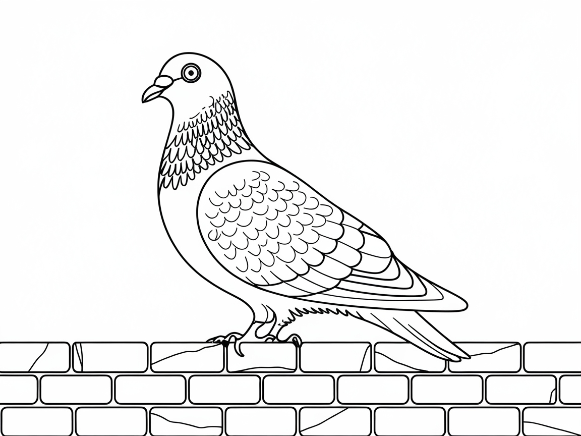 Get Creative with This Detailed Pigeon Coloring Page