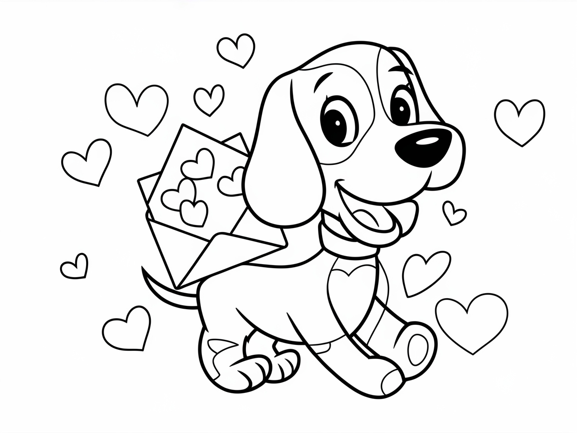 Love-Delivering Beagle with a Heartfelt Message