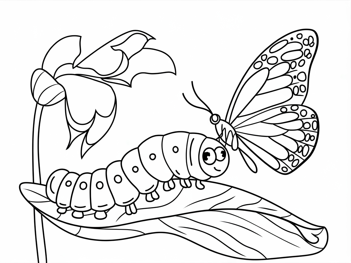 Caterpillar and Butterfly: A Joyful Encounter