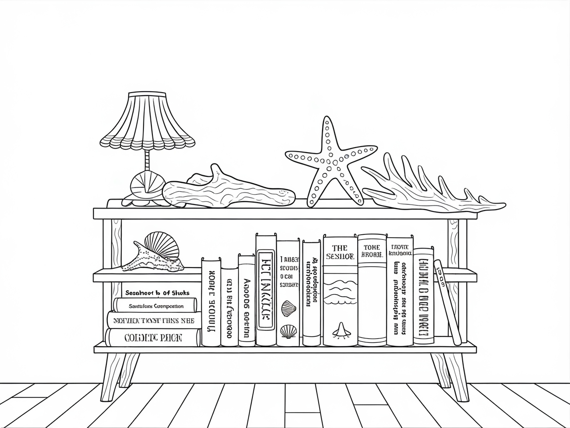 Beach-Themed Bookshelf for Ocean Lovers