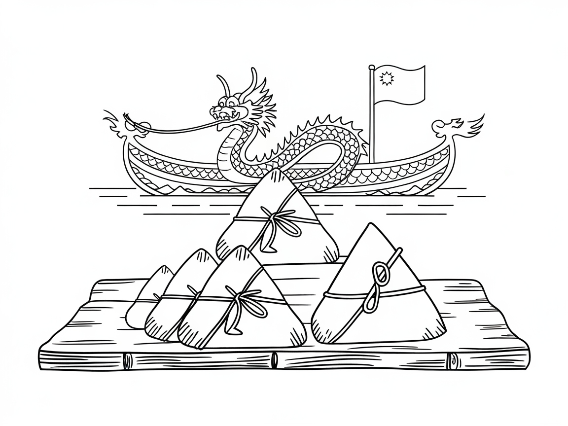 Dragon Boat Festival Zongzi Coloring Page