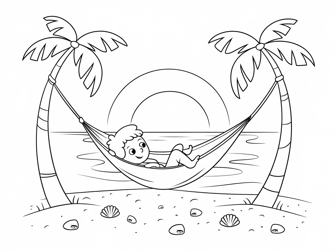 Chill Out with This Hammock Haven Coloring Page