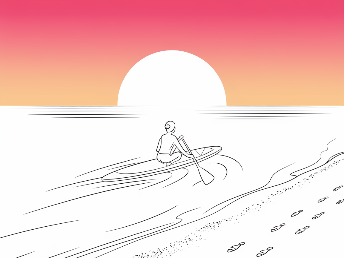 Paddle Away with This Serene Sunset Canoe Scene