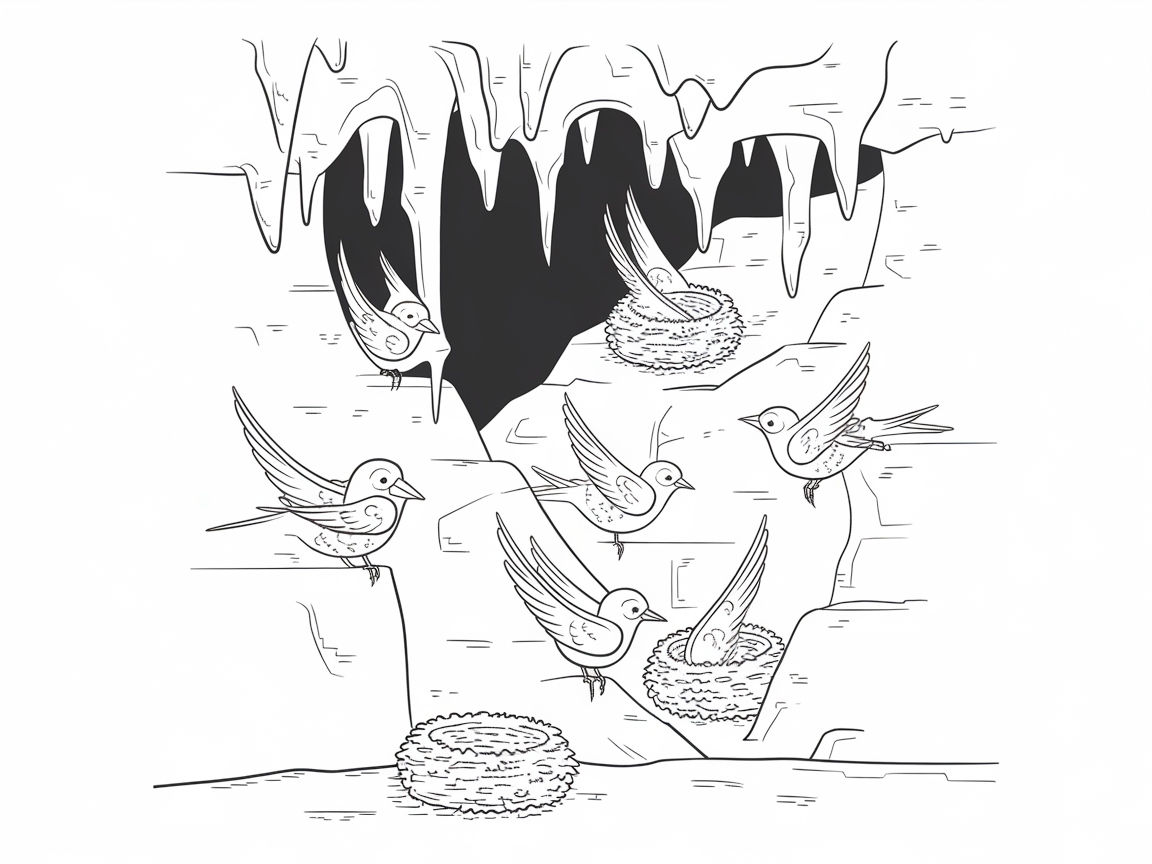 Dive into this Inviting Cave Nest Scene with Swallows