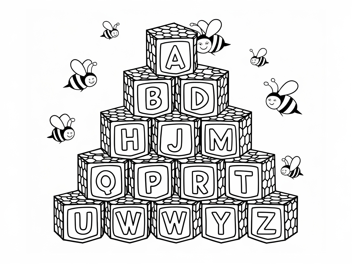 Stack Up Fun with This Bee and Alphabet Block Pyramid