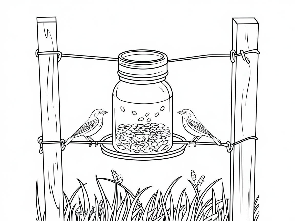 DIY Mason Jar Bird Feeder with Feathered Friends