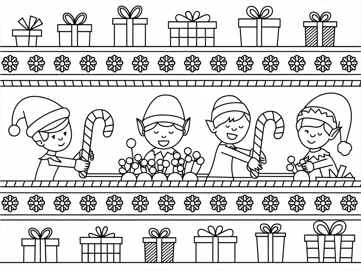 Toy Shop Elves with Candy Canes