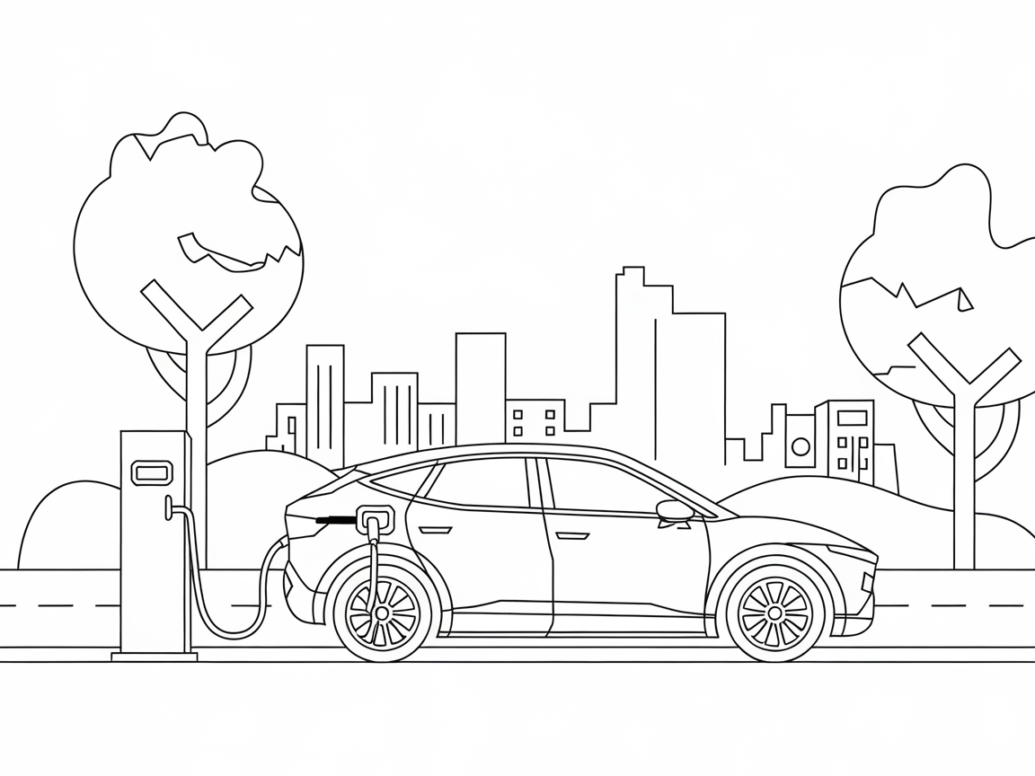 Charge Up Your Creativity with This Electric Car Coloring Page