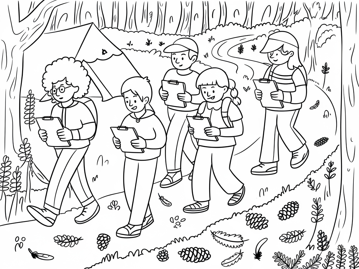 Nature Trail Exploration: Young Adventurers on a Mission