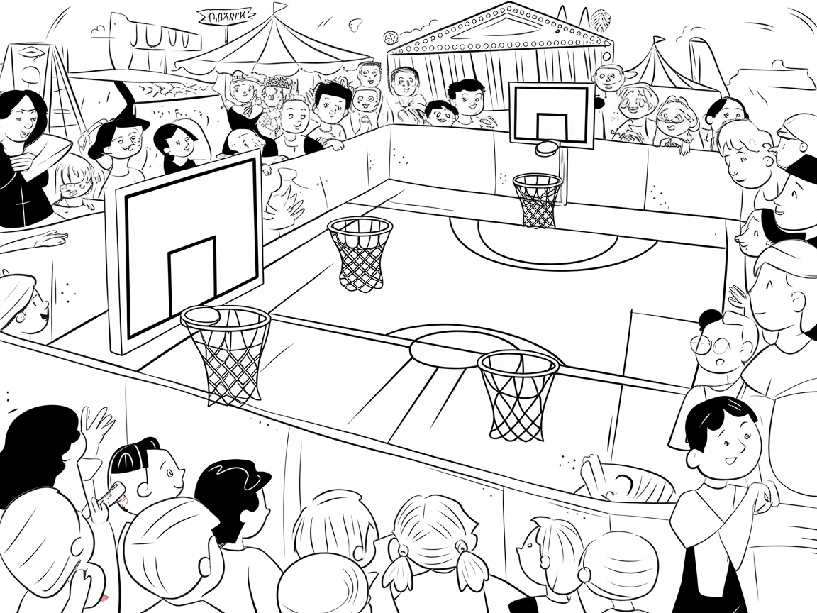 Carnival Court Basketball Coloring Adventure