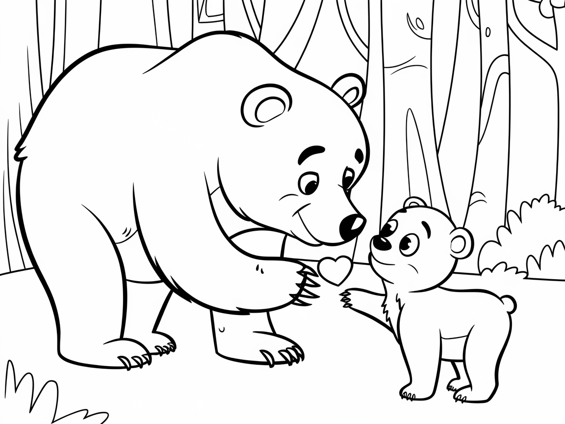 Heartwarming Bear Family Moment in the Woods