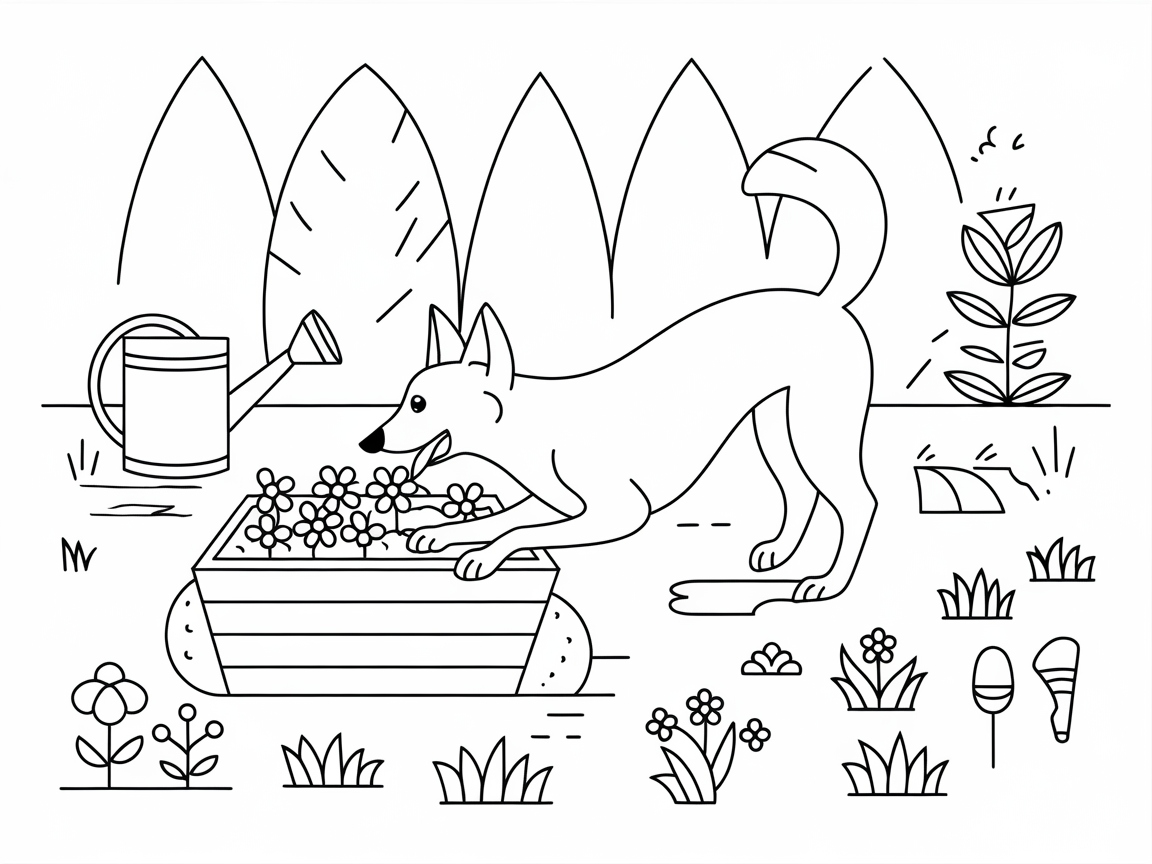 Gardening Fun with a Curious Belgian Malinois