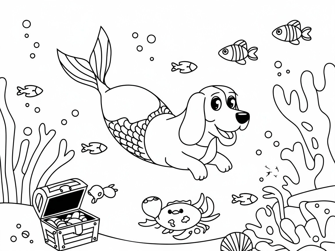 Dive into Adventure with Mermaid Basset Hound
