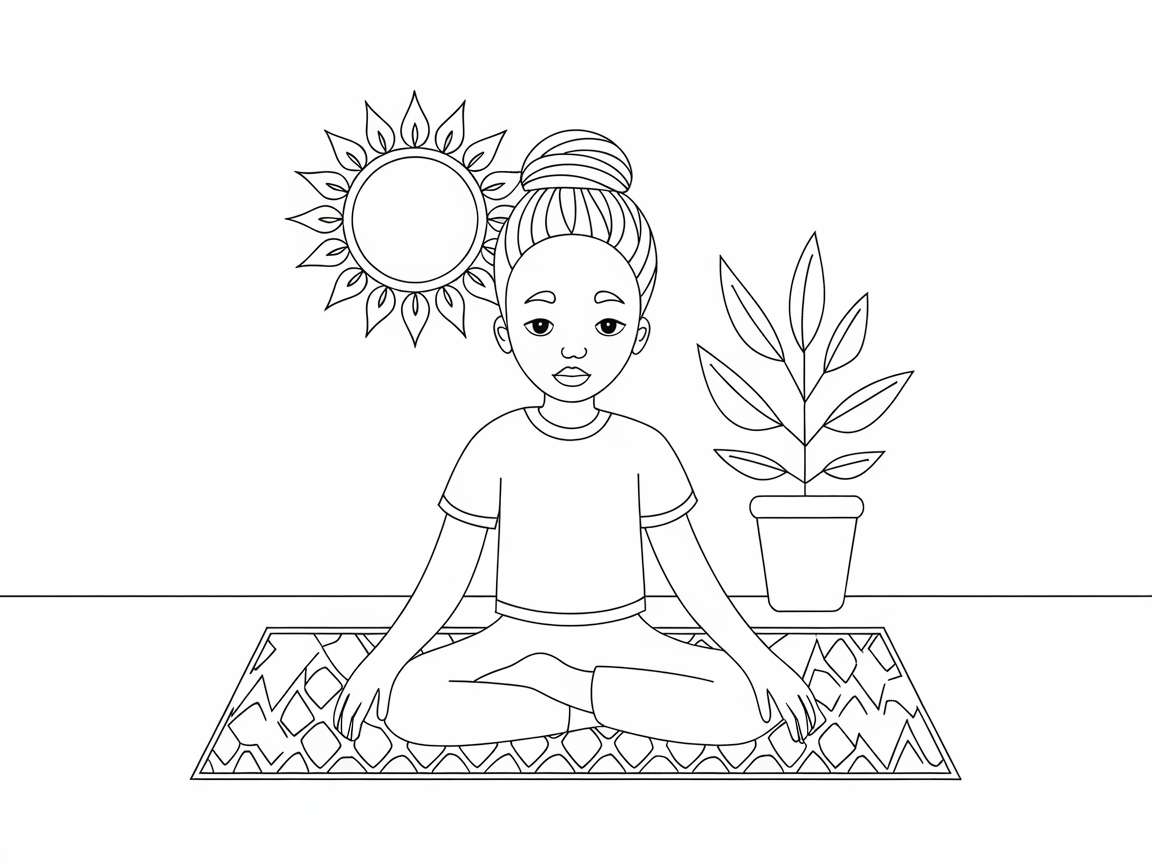 Find Peace with This Serene Meditation Coloring Page