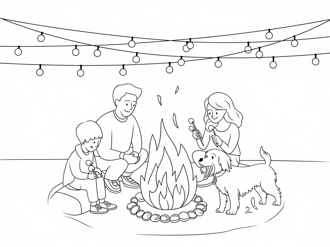 Join the Cozy Bonfire Gathering with Friends and Family