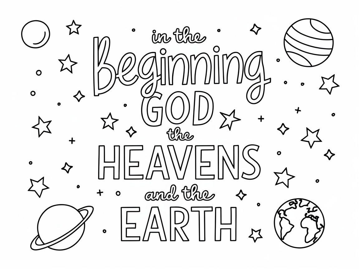 Cosmic Creation: A Heavenly Coloring Page