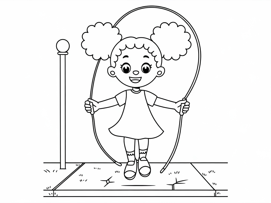 Jump into Fun with This Playful Skipping Girl Page