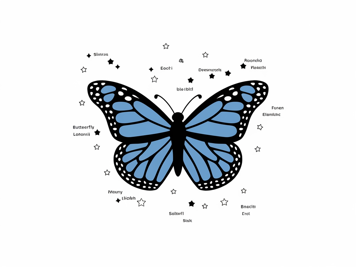 Explore the Stars with a Blue Monarch Butterfly