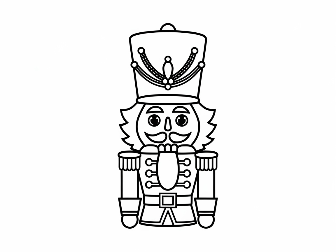 Classic Nutcracker Soldier Ready for Coloring Fun