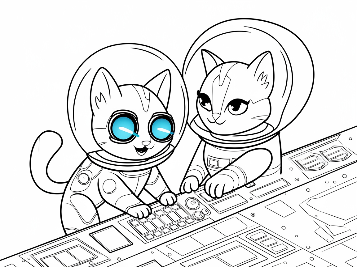 Navigate the Stars with a Pair of Feline Pilots