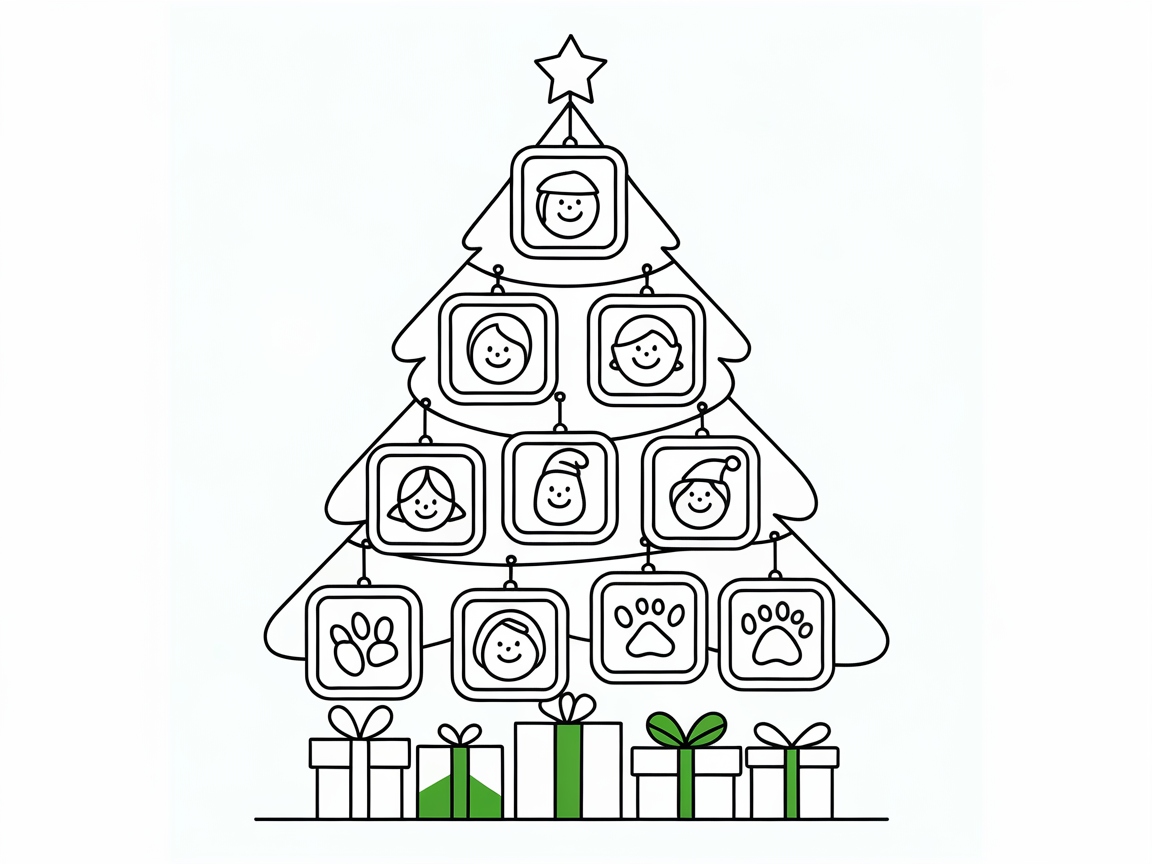 Craft a Unique Family Tree on this Christmas Page