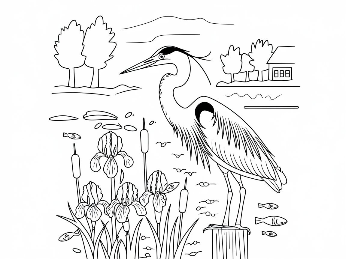 Majestic Heron by the Water