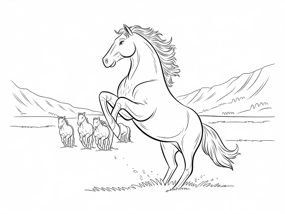 Majestic Horse in a Mountain Landscape