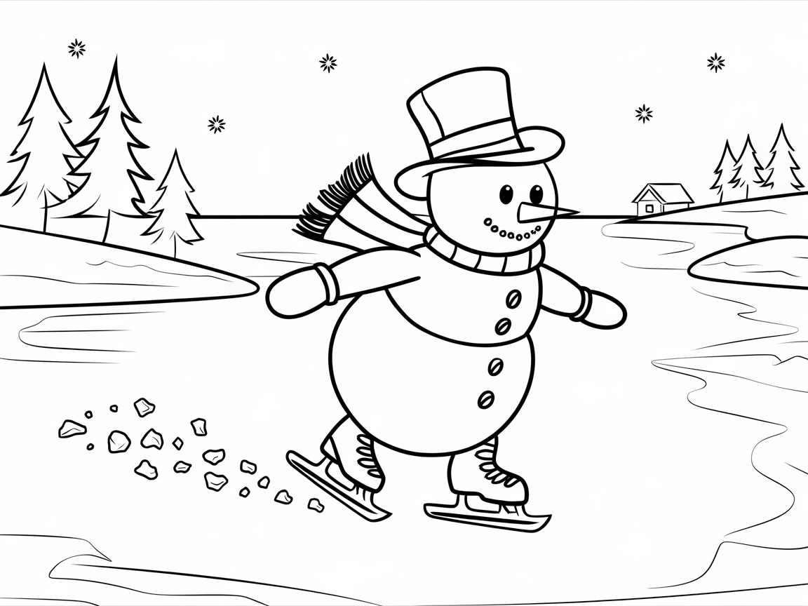 Glide Into Creativity with This Ice-Skating Snowman Scene