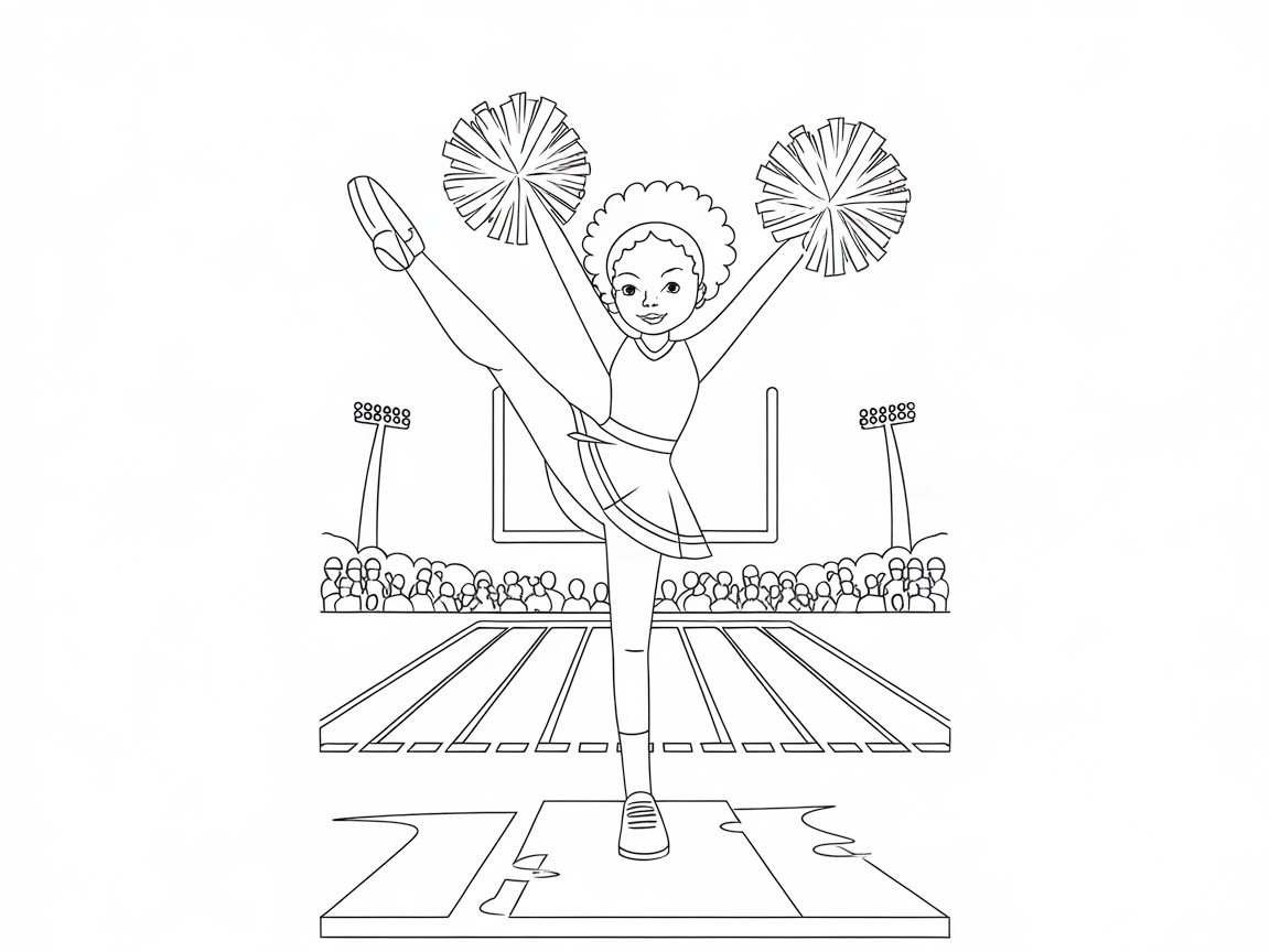 Energetic Cheerleader on the Field