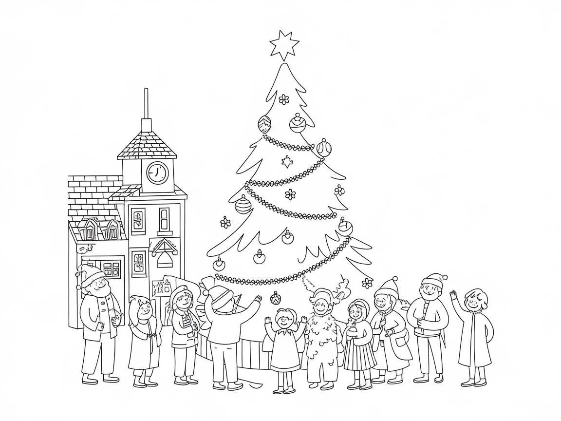 Community Cheer with a Grand Christmas Tree