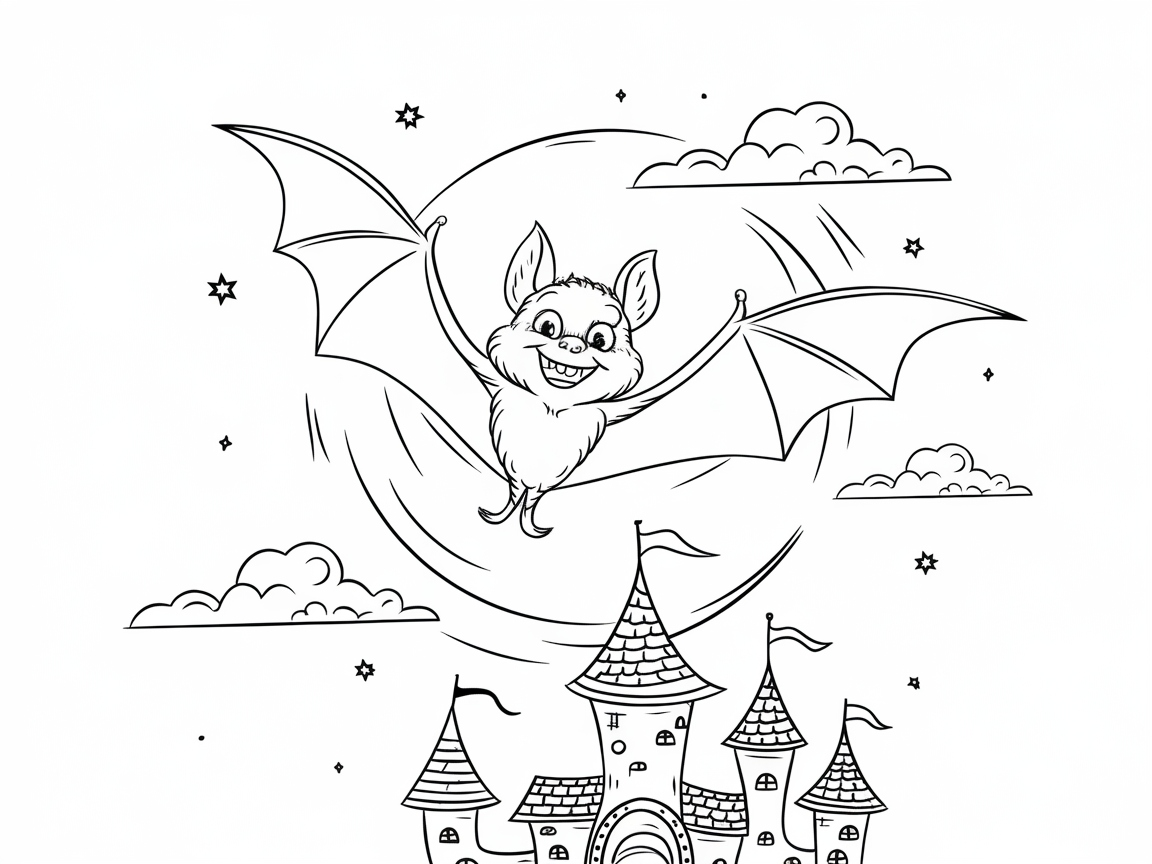 Soar Over the Castle with This Friendly Bat