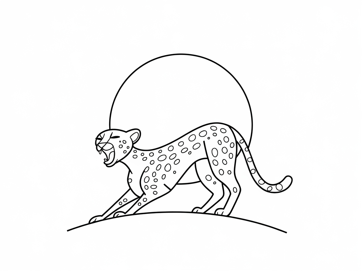 Sunset Stance of a Bold Cheetah