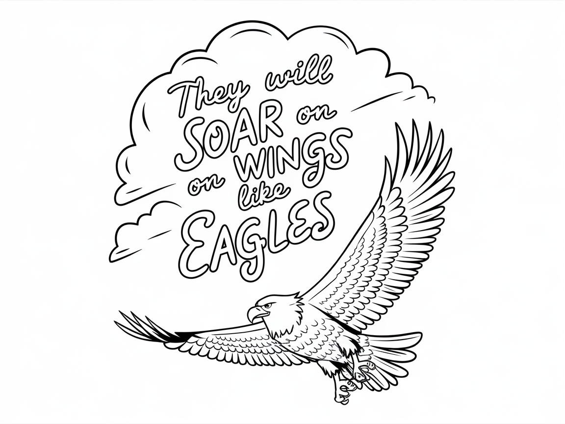 Soar on Wings: A Powerful Eagle Coloring Page