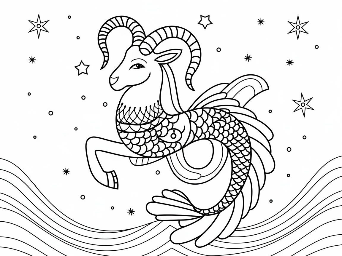 Dive into the Mythical Capricorn Starry Night