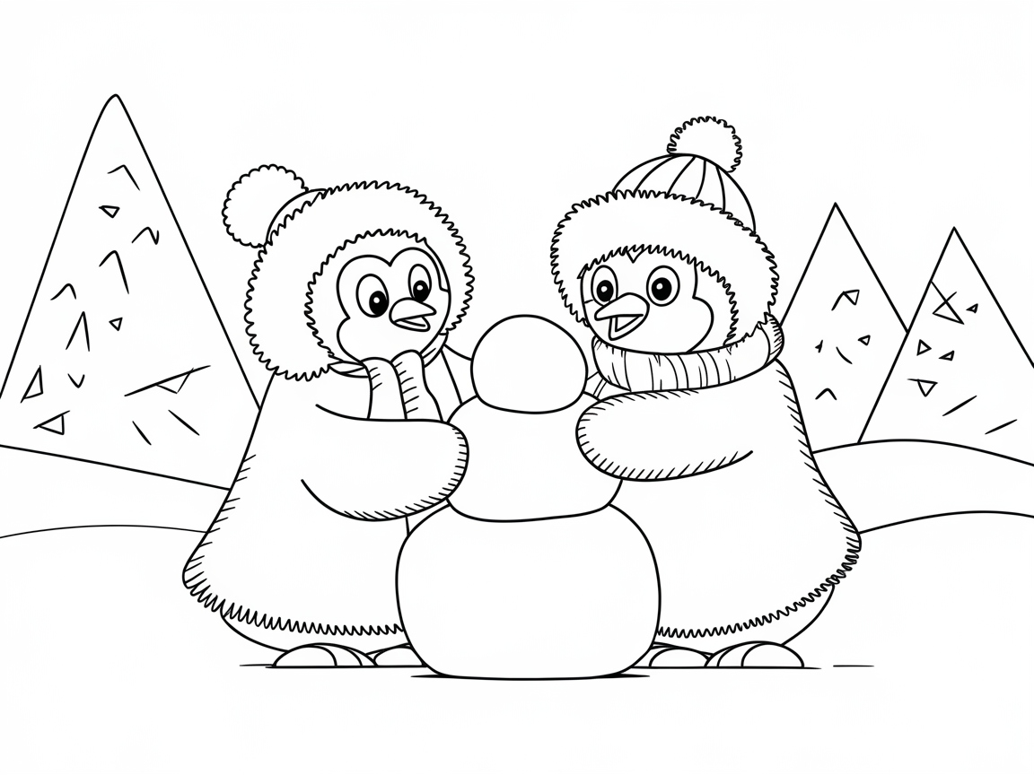 Build a Snowman with These Playful Penguins!
