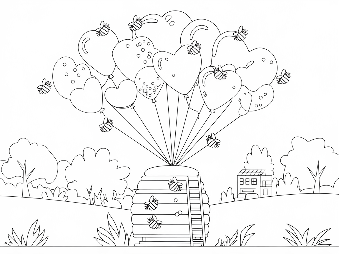 Heartfelt Balloons and Busy Bees
