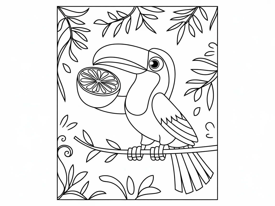Explore the Jungle with This Toucan Coloring Page