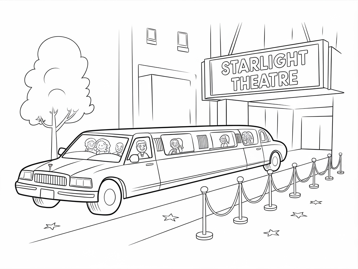 Red Carpet Arrival: Glamorous Limo Scene