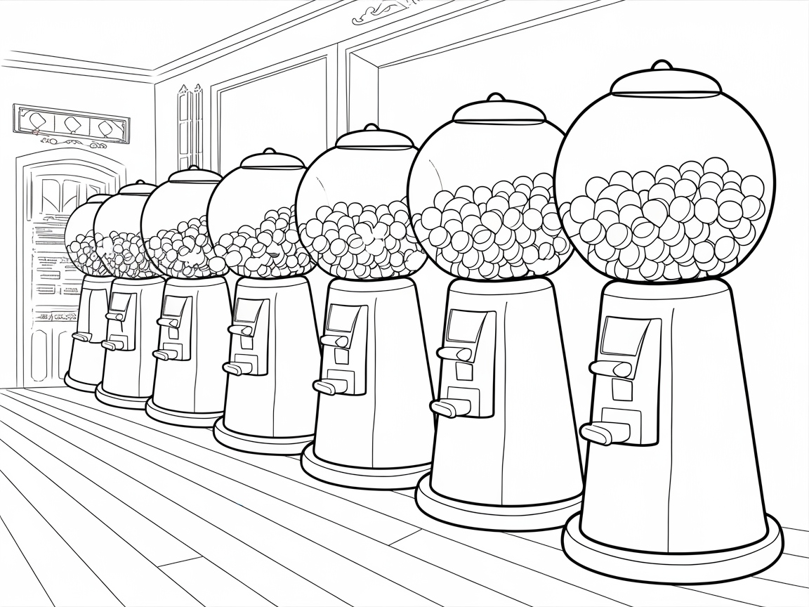 Color Your Way Through These Classic Gumball Machines