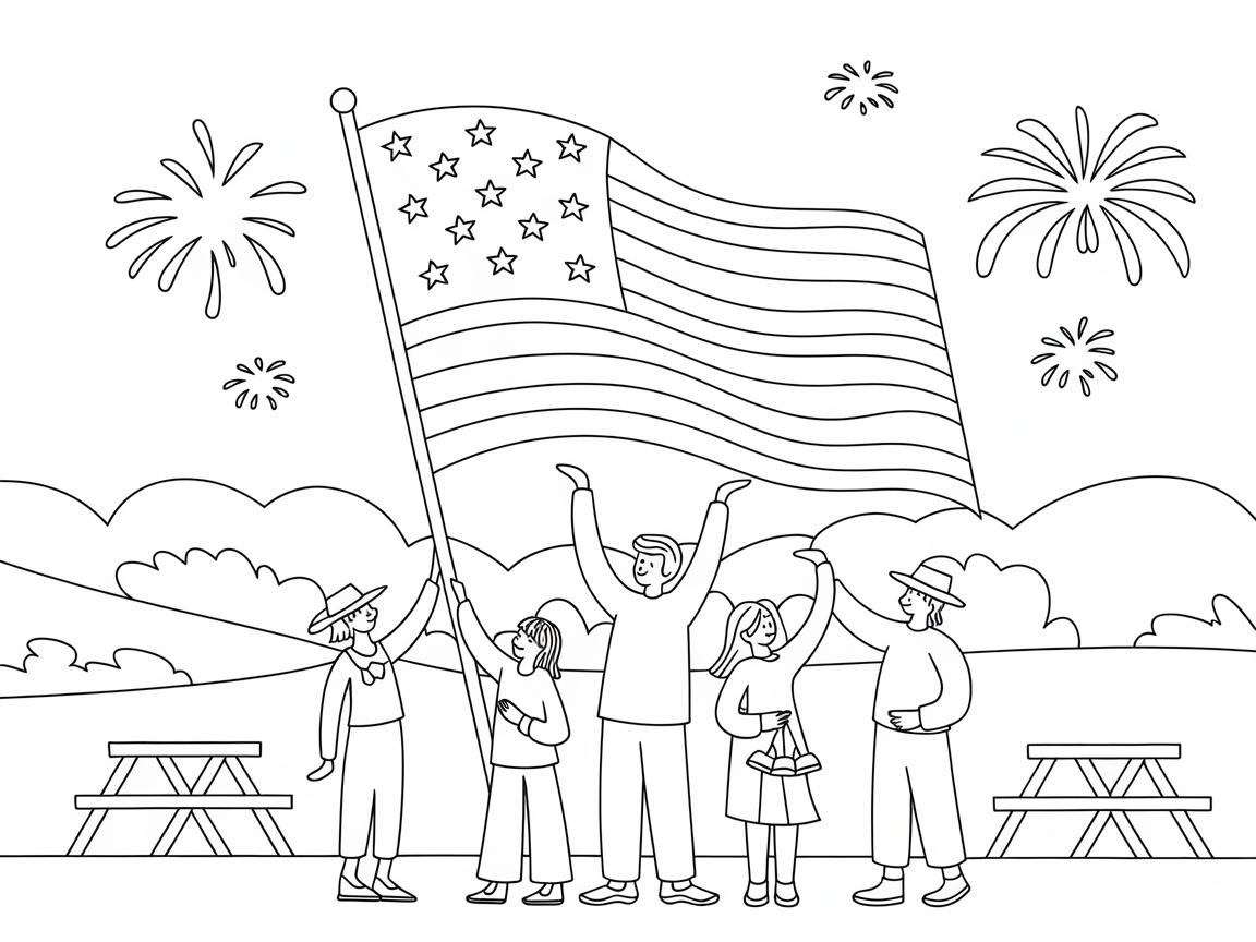 Celebrate Unity with This Patriotic Flag-Raising Scene