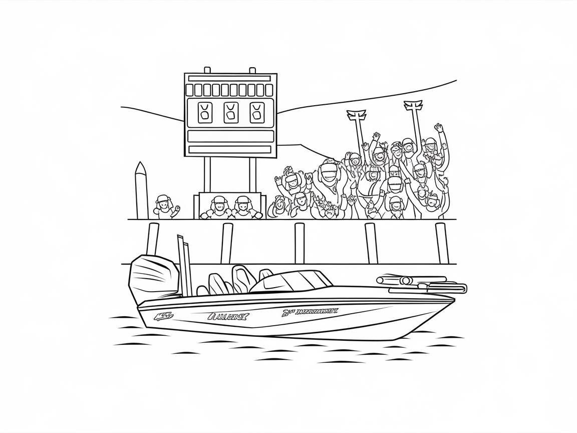 Exciting Bass Boat Race with Cheering Fans