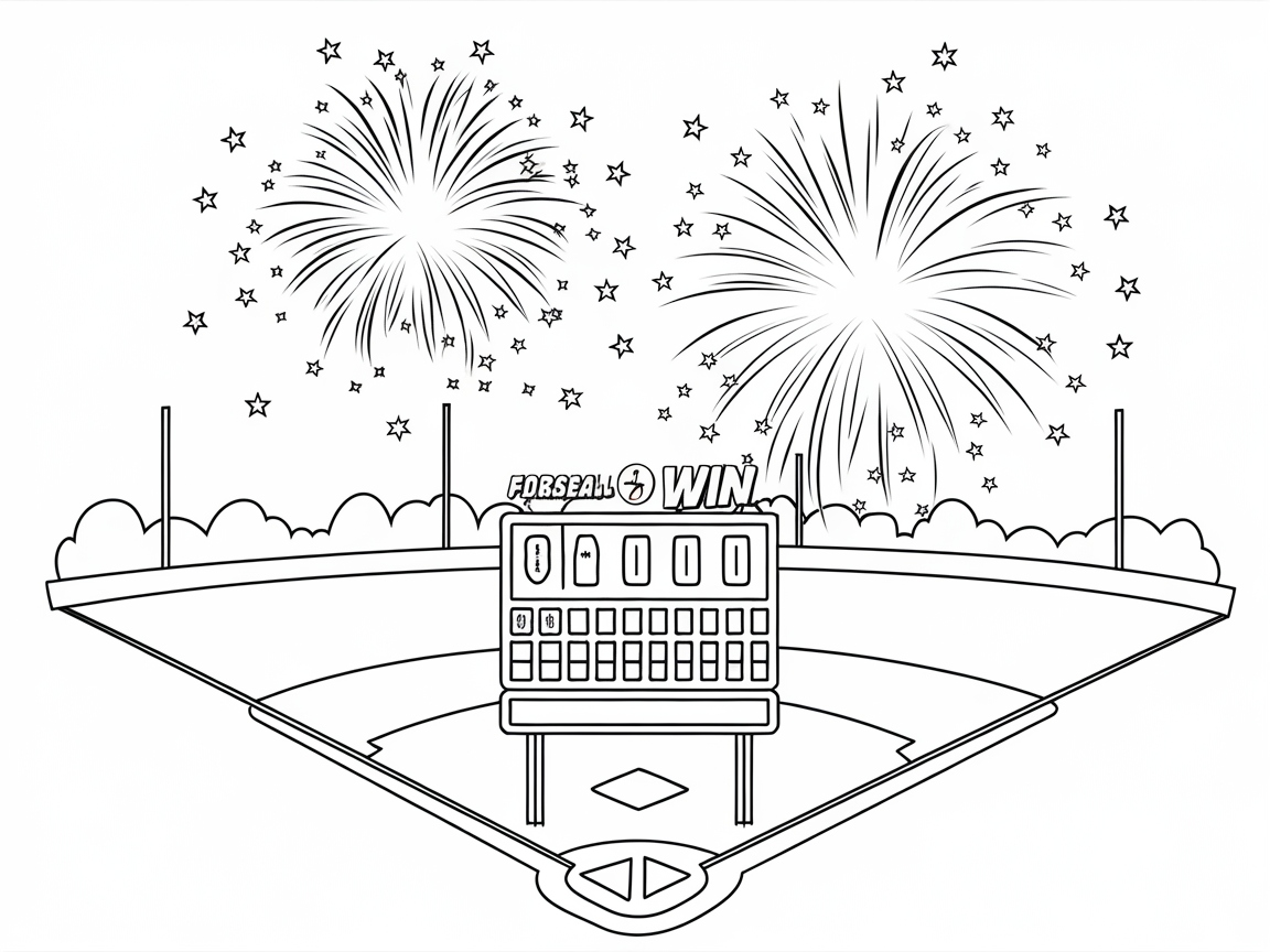 Illuminate Your Day with This Fireworks Baseball Scene