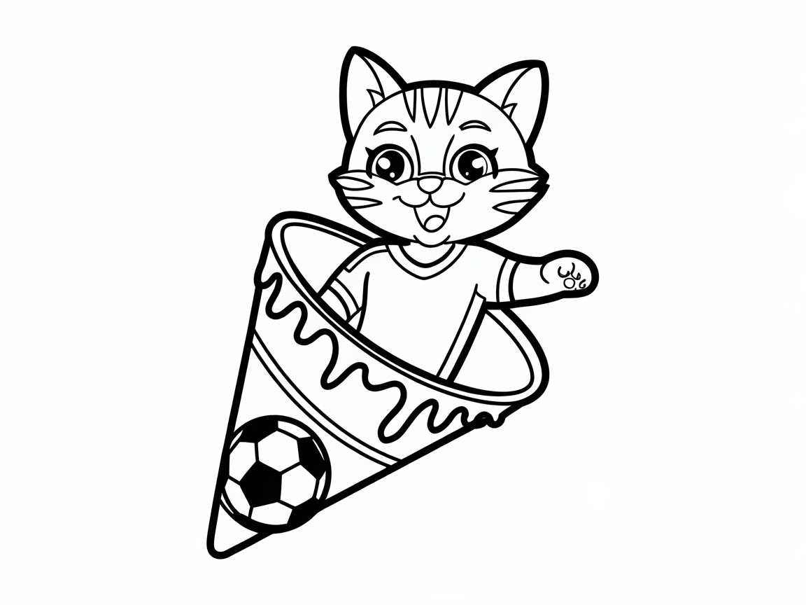 Sporty Cat in a Cone Kickoff